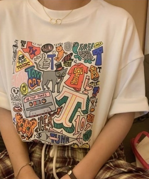 SHEENA（シーナ）の「グラフィックロゴBIGＴシャツ（Tシャツ/カットソー・レディース・ブラック/ホワイト/グリーン/オレンジ・M）」の13枚目の写真