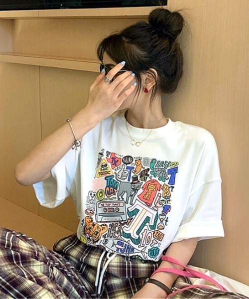 SHEENA（シーナ）の「グラフィックロゴBIGＴシャツ（Tシャツ/カットソー・レディース・ブラック/ホワイト/グリーン/オレンジ・M）」の19枚目の写真