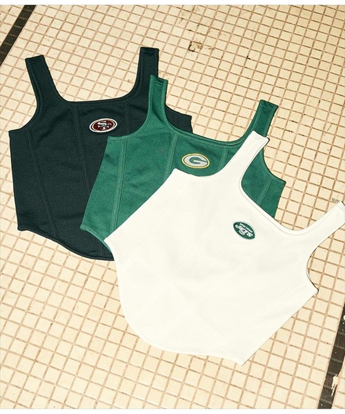 ANAP（アナップ）の「NFL×ANAPコルセットデザインタンクトップ（タンクトップ・レディース・ブラック/オフホワイト/モスグリーン・FREE）」の9枚目の写真