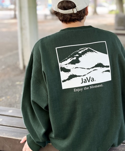 Java(ジャバ)の「《Javaジャバコラボ》さりげない存在感。ミックス見えバックプリント裏起毛スウェット(スウェット・メンズ・ブラック/ネイビー/グリーン/オフホワイト・LARGE/SMALL/MEDIUM/X-LARGE)」の3枚目の写真