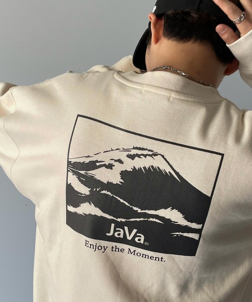 Java(ジャバ)の「《Javaジャバコラボ》さりげない存在感。ミックス見えバックプリント裏起毛スウェット(スウェット・メンズ・ブラック/ネイビー/グリーン/オフホワイト・LARGE/SMALL/MEDIUM/X-LARGE)」の10枚目の写真
