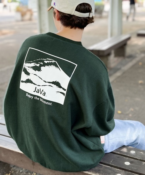 Java(ジャバ)の「《Javaジャバコラボ》さりげない存在感。ミックス見えバックプリント裏起毛スウェット(スウェット・メンズ・ブラック/ネイビー/グリーン/オフホワイト・LARGE/SMALL/MEDIUM/X-LARGE)」の18枚目の写真