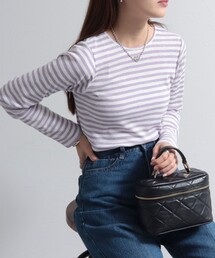 fredy emue | シアーテレコボーダー ロンT(Tシャツ/カットソー)