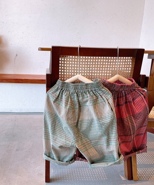 aimoha(アイモハ)の「aimoha-KIDS- 子供服ハイウェストチェック柄テーパードパンツ(チノパンツ・キッズ・レッド/グレー・120/90/100/80/130/110)」の6枚目の写真