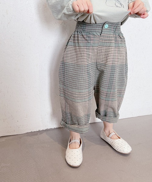 aimoha(アイモハ)の「aimoha-KIDS- 子供服ハイウェストチェック柄テーパードパンツ(チノパンツ・キッズ・レッド/グレー・120/90/100/80/130/110)」の14枚目の写真