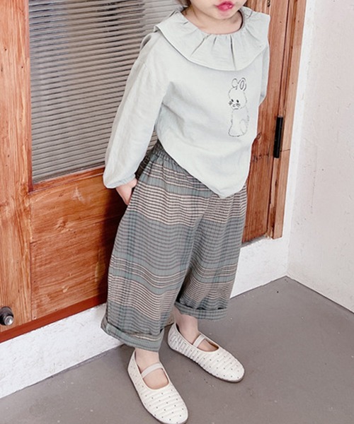 aimoha(アイモハ)の「aimoha-KIDS- 子供服ハイウェストチェック柄テーパードパンツ(チノパンツ・キッズ・レッド/グレー・120/90/100/80/130/110)」の16枚目の写真