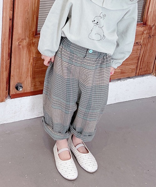 aimoha(アイモハ)の「aimoha-KIDS- 子供服ハイウェストチェック柄テーパードパンツ(チノパンツ・キッズ・レッド/グレー・120/90/100/80/130/110)」の22枚目の写真