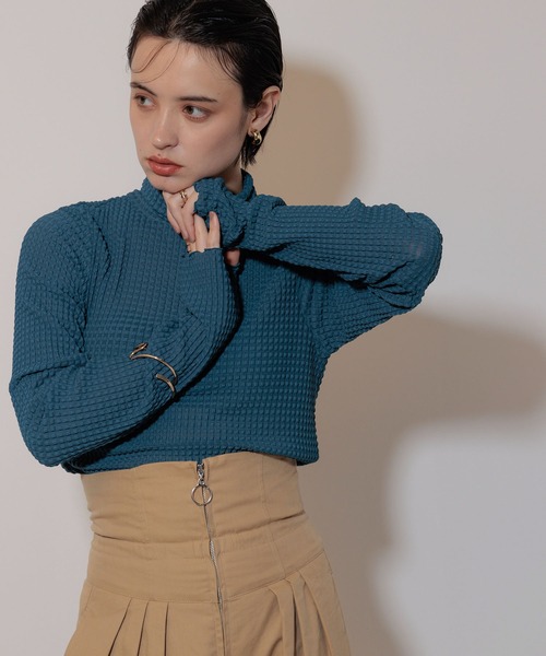 Limue（リミュ）の「メロウシャーリングトップス（Tシャツ/カットソー・レディース・チャコールグレー/アイボリー/ダークブルー・FREE）」の12枚目の写真