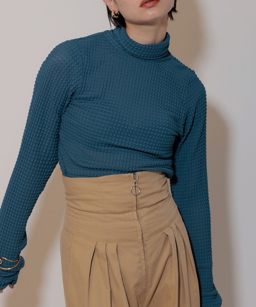 Limue（リミュ）の「メロウシャーリングトップス（Tシャツ/カットソー・レディース・チャコールグレー/アイボリー/ダークブルー・FREE）」の8枚目の写真