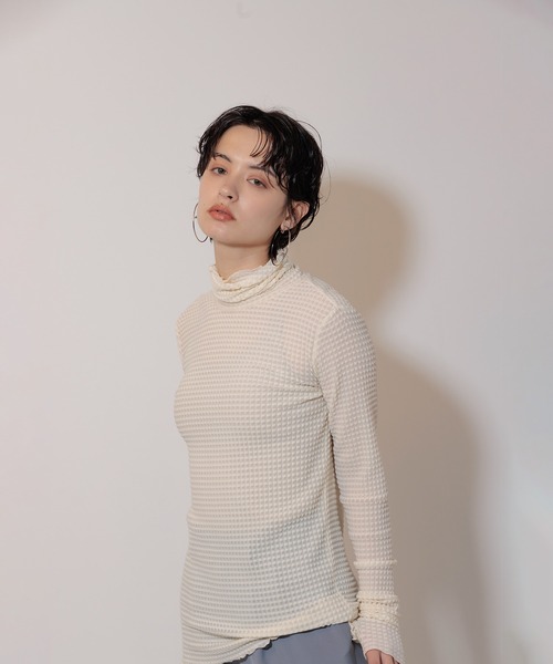 Limue（リミュ）の「メロウシャーリングトップス（Tシャツ/カットソー・レディース・チャコールグレー/アイボリー/ダークブルー・FREE）」の18枚目の写真