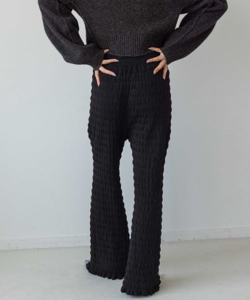 yuw（ユウ）の「ポコポコフリルニットパンツ　969799（その他パンツ・レディース・ブルー/ブラック・FREE）」の8枚目の写真