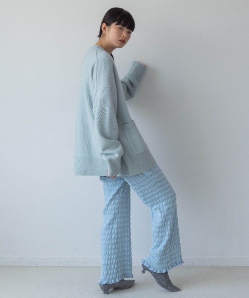 yuw（ユウ）の「ポコポコフリルニットパンツ　969799（その他パンツ・レディース・ブルー/ブラック・FREE）」の12枚目の写真