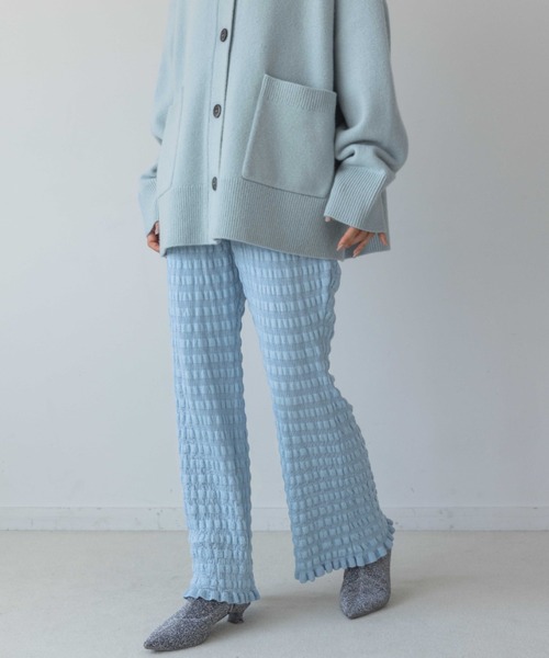 yuw（ユウ）の「ポコポコフリルニットパンツ　969799（その他パンツ・レディース・ブルー/ブラック・FREE）」の13枚目の写真