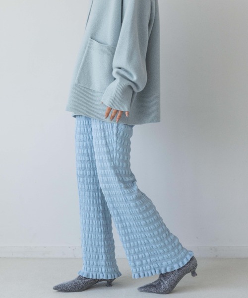 yuw（ユウ）の「ポコポコフリルニットパンツ　969799（その他パンツ・レディース・ブルー/ブラック・FREE）」の15枚目の写真