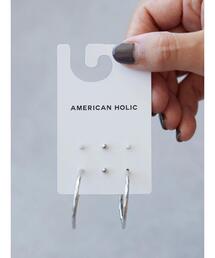 AMERICAN HOLIC | テクスチャーフープピアスセット(ピアス（両耳用）)