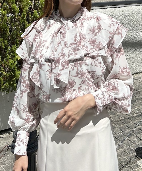 INGNI（イング）の「2Wayリボン花柄シアーフリル／ブラウス（シャツ