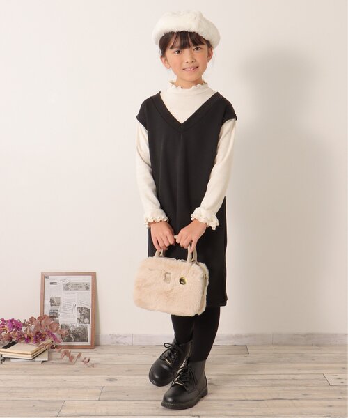 ikka（イッカ）の「ジャンスカドッキングワンピース（120~160cm）（ワンピース・キッズ・ブラック/キャメル・120/160/150/130/140）」の13枚目の写真