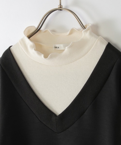 ikka（イッカ）の「ジャンスカドッキングワンピース（120~160cm）（ワンピース・キッズ・ブラック/キャメル・120/160/150/130/140）」の5枚目の写真