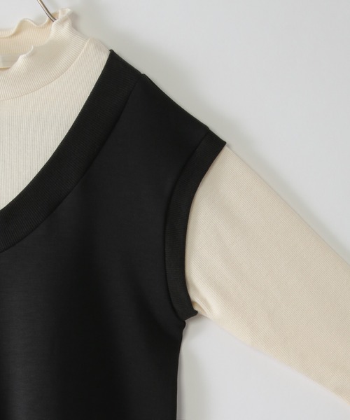 ikka（イッカ）の「ジャンスカドッキングワンピース（120~160cm）（ワンピース・キッズ・ブラック/キャメル・120/160/150/130/140）」の6枚目の写真