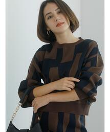 Te chichi | 【松井愛莉着用】ジオメトリックジャカードニット（セットアップ可）(ニット/セーター)