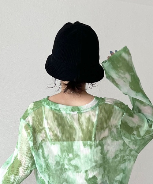 wee9s（ウィークス）の「daily daily knit bucket hat / デイリーデイリーニットバケットハット（ハット・レディース・ブラック/アイボリー/ブラウン・FREE）」の3枚目の写真