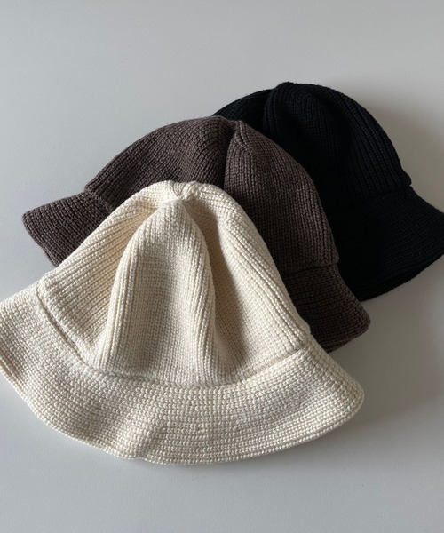 wee9s（ウィークス）の「daily daily knit bucket hat / デイリーデイリーニットバケットハット（ハット・レディース・ブラック/アイボリー/ブラウン・FREE）」の8枚目の写真