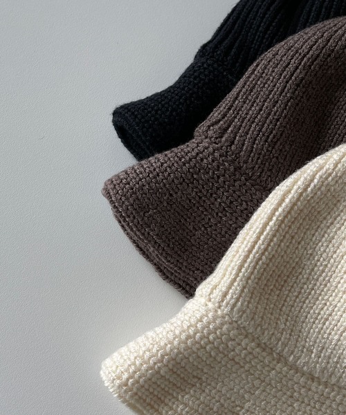 wee9s（ウィークス）の「daily daily knit bucket hat / デイリーデイリーニットバケットハット（ハット・レディース・ブラック/アイボリー/ブラウン・FREE）」の9枚目の写真