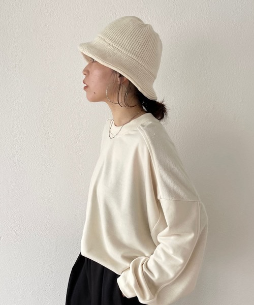 wee9s（ウィークス）の「daily daily knit bucket hat / デイリーデイリーニットバケットハット（ハット・レディース・ブラック/アイボリー/ブラウン・FREE）」の7枚目の写真