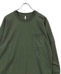 ポケット付き ドルマンスリーブ オーバーサイズ ロングTシャツ / ミドルウエイト コットン天竺 クルーネック