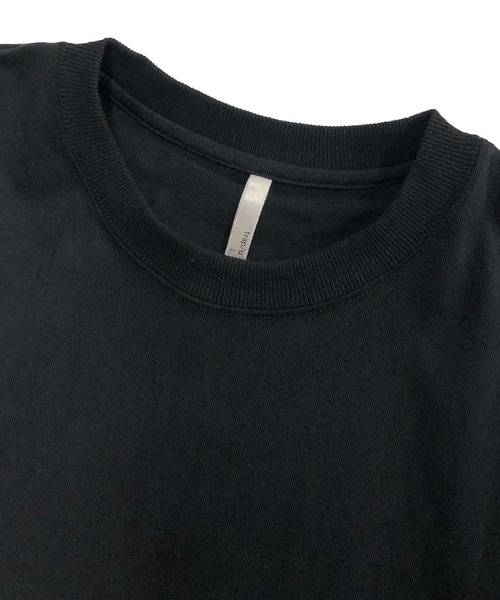 TRAP/U （トラップユー）の「ポケット付き ドルマンスリーブ オーバーサイズ ロングTシャツ / ミドルウエイト コットン天竺 クルーネック（Tシャツ/カットソー・メンズ・ホワイト×ブラック/ダークブルー/杢グレー/ホワイト/ブラック×ホワイト/ダークグリーン/ブラック・M/L）」の16枚目の写真