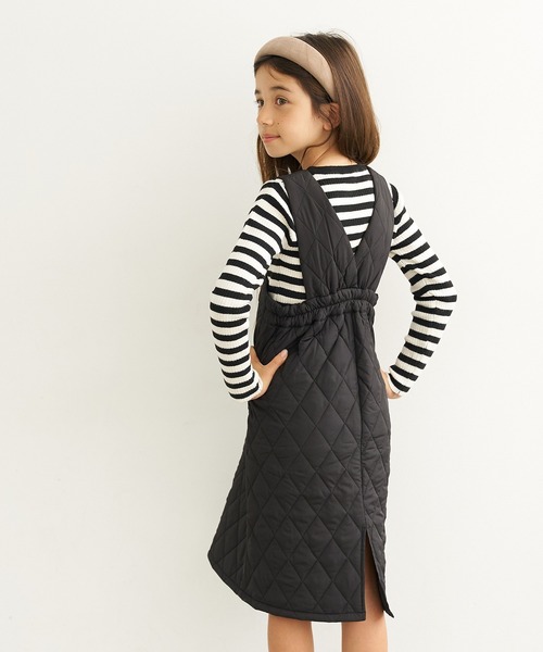 coca（coca）（コカ）の「キッズ キルティングジャンパースカート（ジャンパースカート・キッズ・ブラック/カーキ・110/120/130/140）」の7枚目の写真