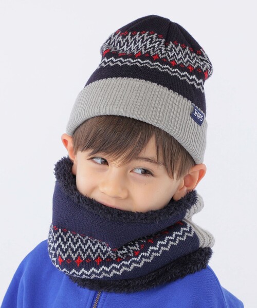 SHIPS(シップス)の「SHIPS KIDS:ジャカード ボア リバーシブル ネックウォーマー(ネックウォーマー/スヌード・キッズ・ベージュ系/ネイビー・ONE SIZE)」の12枚目の写真