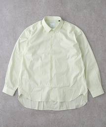 BRICK & SONS | ＆リラックスバックプリーツシャツ＜ペールグリーンストライプ＞(シャツ/ブラウス)