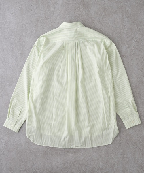 BRICK & SONS（ブリックアンドサンズ）の「＆リラックスバックプリーツシャツ＜ペールグリーンストライプ＞（シャツ/ブラウス・メンズ・グリーン・S/M/XS）」の2枚目の写真