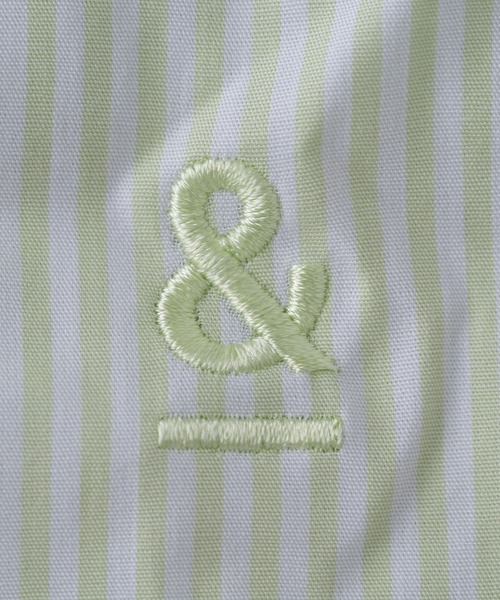 BRICK & SONS（ブリックアンドサンズ）の「＆リラックスバックプリーツシャツ＜ペールグリーンストライプ＞（シャツ/ブラウス・メンズ・グリーン・S/M/XS）」の3枚目の写真