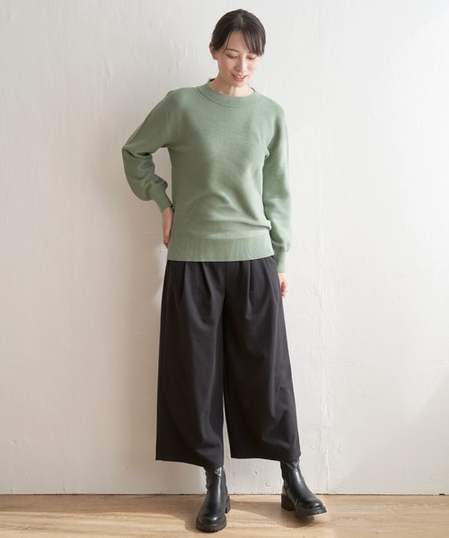 ikka(イッカ)の「ガータークルーネックプルオーバー(ニット/セーター・レディース・グリーン/オレンジ/ベージュ/ブルー/ブラック・S/M/L)」の18枚目の写真