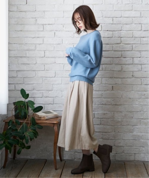 ikka(イッカ)の「ガータークルーネックプルオーバー(ニット/セーター・レディース・グリーン/オレンジ/ベージュ/ブルー/ブラック・S/M/L)」の9枚目の写真