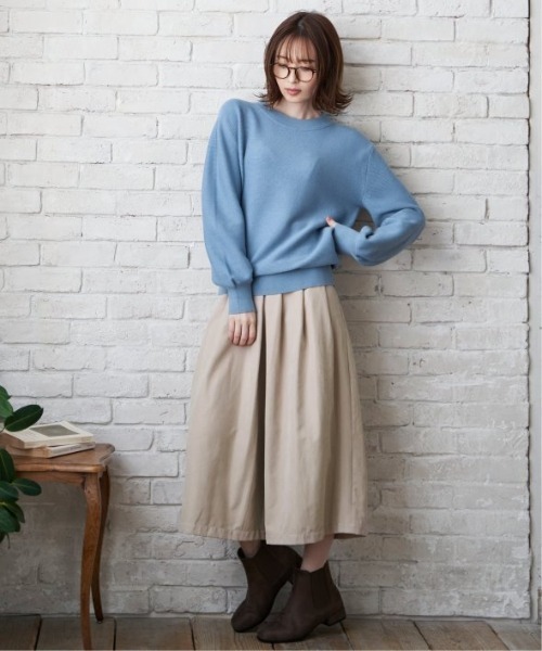 ikka(イッカ)の「ガータークルーネックプルオーバー(ニット/セーター・レディース・グリーン/オレンジ/ベージュ/ブルー/ブラック・S/M/L)」の10枚目の写真
