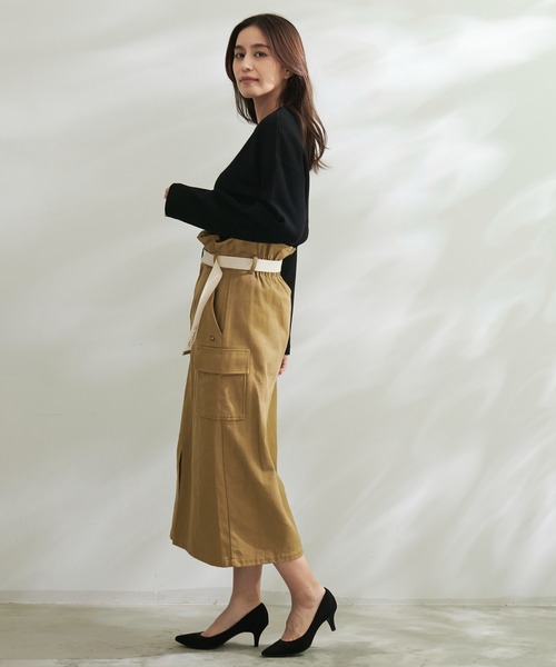 Arnold Palmer(アーノルドパーマー)の「ベルトセット ワークナロースカート(スカート・レディース・ブラック/ベージュ・S/M/L)」の17枚目の写真