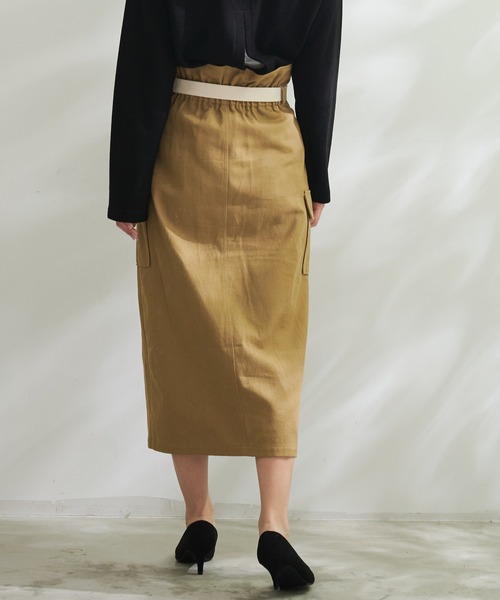 Arnold Palmer(アーノルドパーマー)の「ベルトセット ワークナロースカート(スカート・レディース・ブラック/ベージュ・S/M/L)」の10枚目の写真
