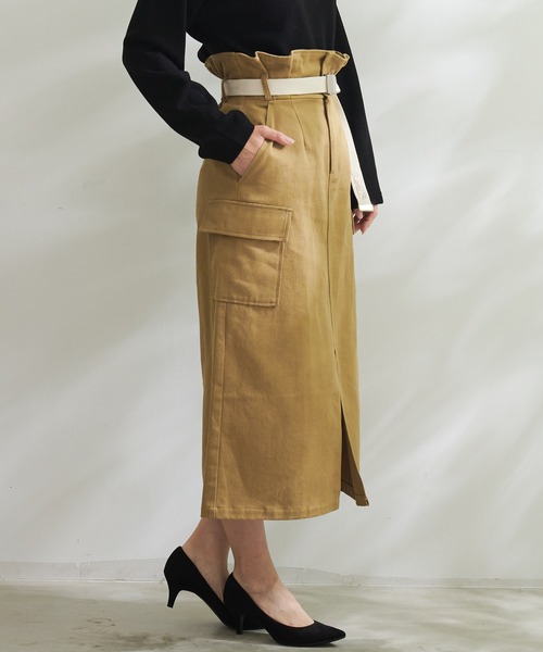 Arnold Palmer(アーノルドパーマー)の「ベルトセット ワークナロースカート(スカート・レディース・ブラック/ベージュ・S/M/L)」の15枚目の写真