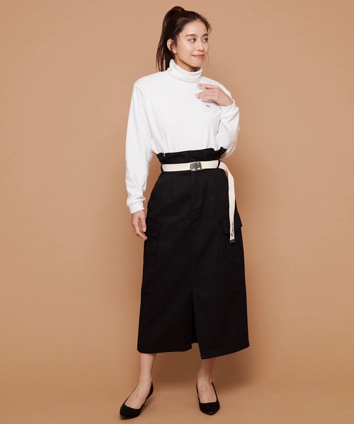 Arnold Palmer(アーノルドパーマー)の「ベルトセット ワークナロースカート(スカート・レディース・ブラック/ベージュ・S/M/L)」の14枚目の写真
