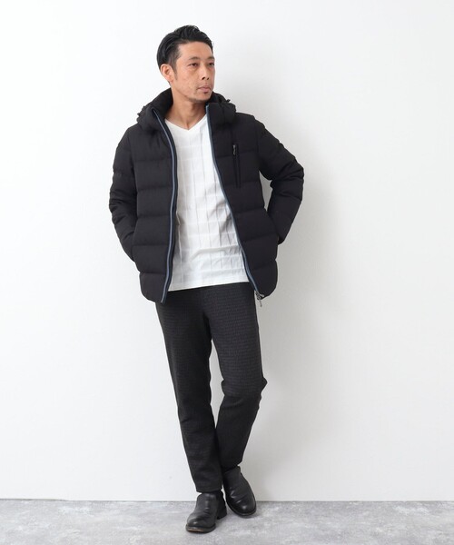 河田フェザー　クリーム色 クロップドダウンジャケット　ウッディハウス Stutostein Nolley's（シュテットシュタインノーリーズ）の