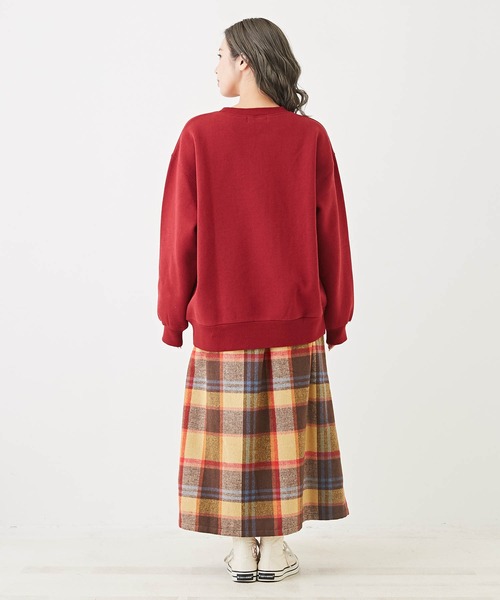 CUBE SUGAR（キューブシュガー）の「起毛チェック巻きスカート風フリンジスカート（スカート・レディース・ネイビー/イエロー/ブラウン・M）」の21枚目の写真