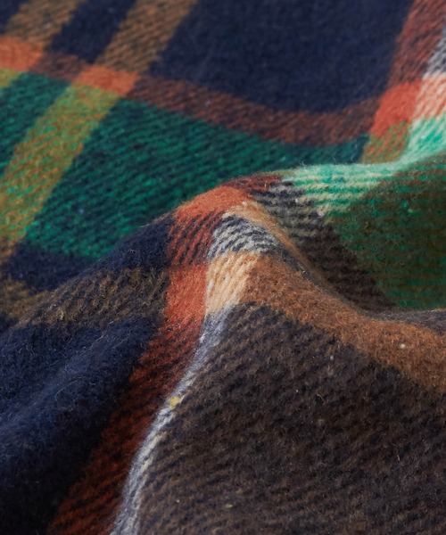 CUBE SUGAR（キューブシュガー）の「起毛チェック巻きスカート風フリンジスカート（スカート・レディース・ネイビー/イエロー/ブラウン・M）」の8枚目の写真