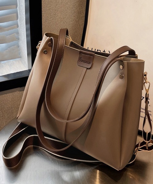 Miniministore（ミニミニストア）の「ショルダ ーバッグ 大容量 トートバッグ（ショルダーバッグ・レディース・ライトブラウン/アイボリー/ブラック/ブラウン・フリー）」の11枚目の写真