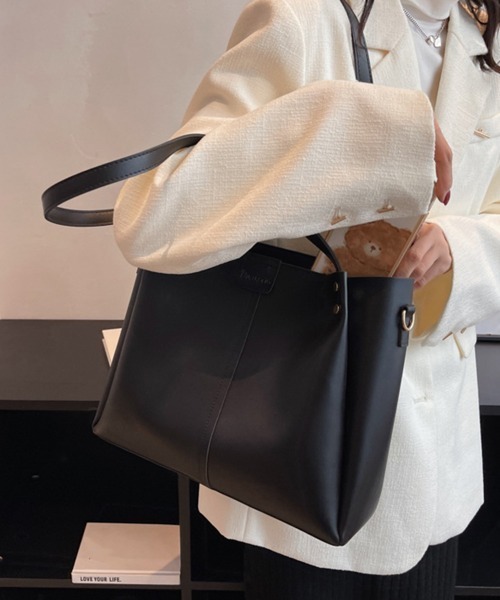 Miniministore（ミニミニストア）の「ショルダ ーバッグ 大容量 トートバッグ（ショルダーバッグ・レディース・ライトブラウン/アイボリー/ブラック/ブラウン・フリー）」の12枚目の写真