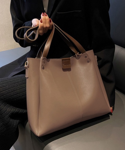 Miniministore（ミニミニストア）の「ショルダ ーバッグ 大容量 トートバッグ（ショルダーバッグ・レディース・ライトブラウン/アイボリー/ブラック/ブラウン・フリー）」の16枚目の写真