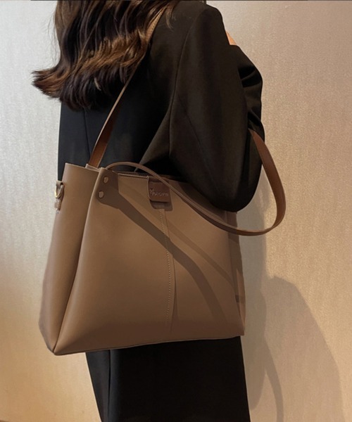 Miniministore（ミニミニストア）の「ショルダ ーバッグ 大容量 トートバッグ（ショルダーバッグ・レディース・ライトブラウン/アイボリー/ブラック/ブラウン・フリー）」の17枚目の写真