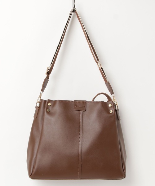 Miniministore（ミニミニストア）の「ショルダ ーバッグ 大容量 トートバッグ（ショルダーバッグ・レディース・ライトブラウン/アイボリー/ブラック/ブラウン・フリー）」の7枚目の写真